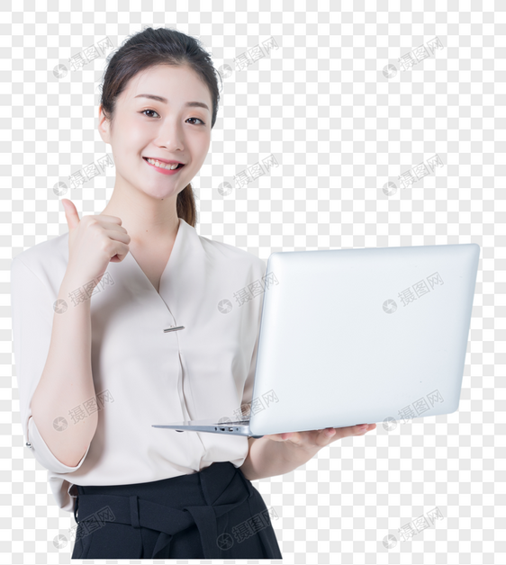 商务女性使用电脑图片