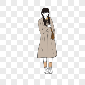 可爱女孩简笔画服饰风高清图片