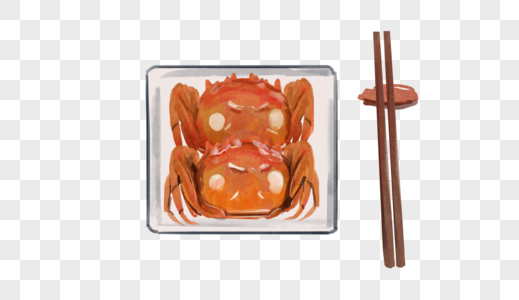 螃蟹插画素材图片