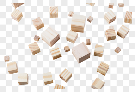 各种形状的原木色积木图片