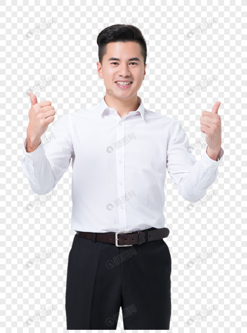 商务男性形象大拇指点赞