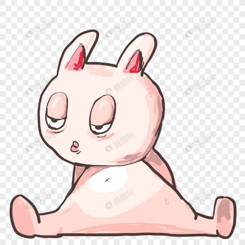 粉红兔元素素材PNG格式_设计素材免费下载_