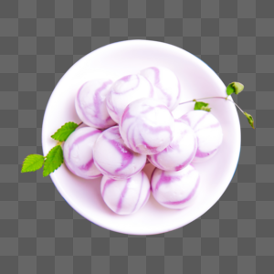 美味紫薯汤圆图片