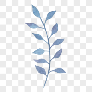 蓝色小叶子创意蓝色树叶高清图片