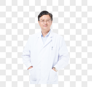 老年医生穿白大褂形象图片素材