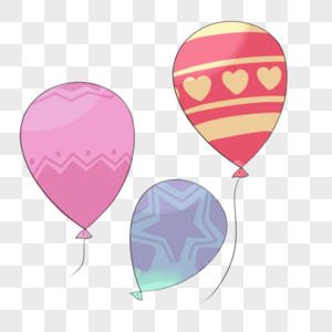气球各种花纹气球高清图片