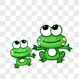 手绘两只青蛙图片