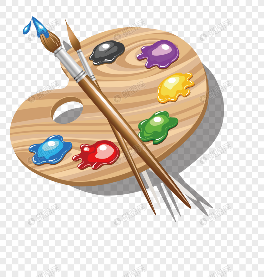 颜料盘元素素材PNG格式_设计素材免费下载_VRF高清图片400499400_摄图网