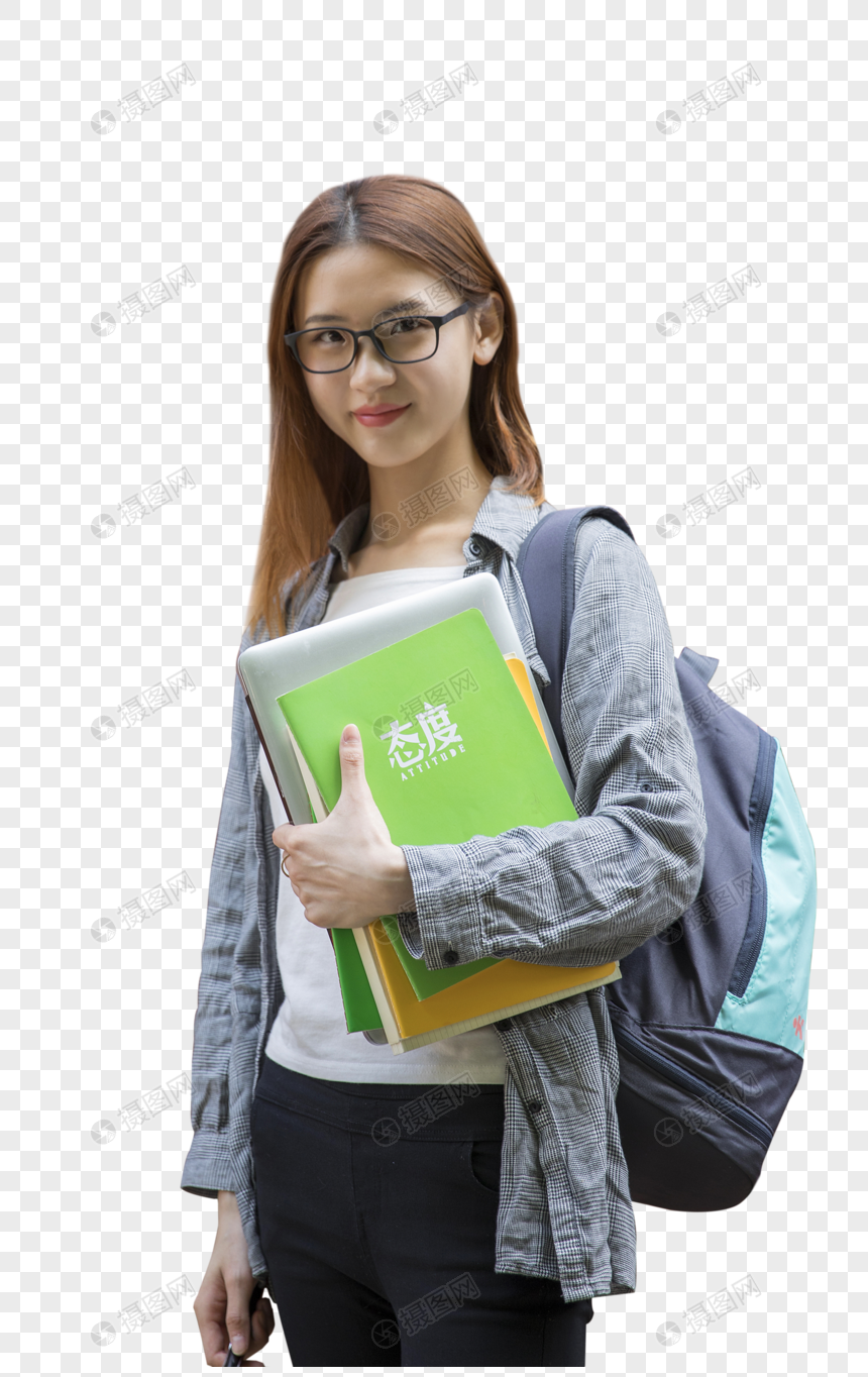 青春洋溢的女大学生图片