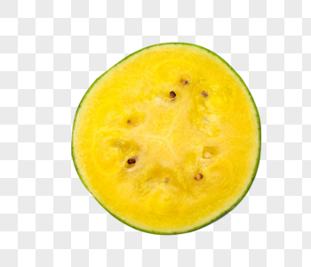 黄瓤西瓜对半切 白底图图片