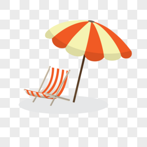 太阳伞躺椅沙滩太阳伞高清图片