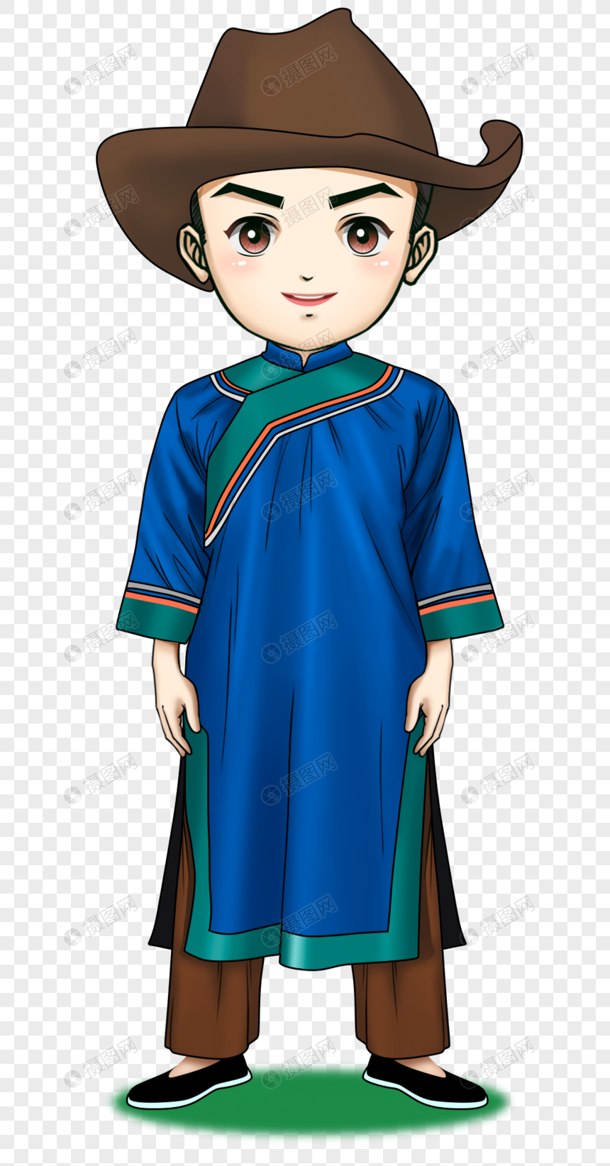 手绘/卡通元素 裕固族.