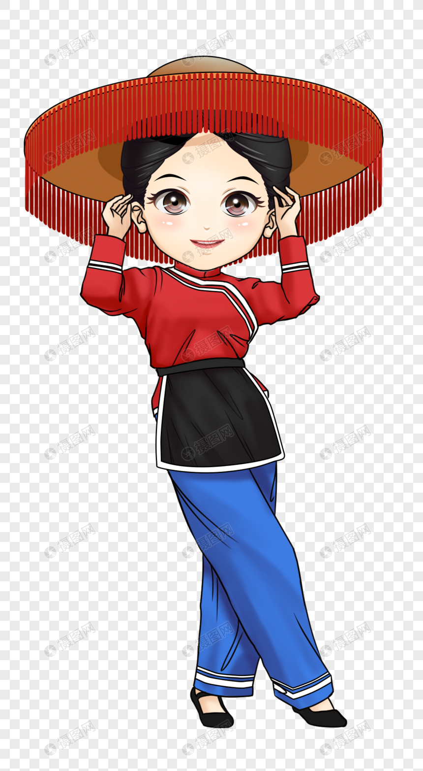 免抠元素 手绘/卡通元素 毛南族.png