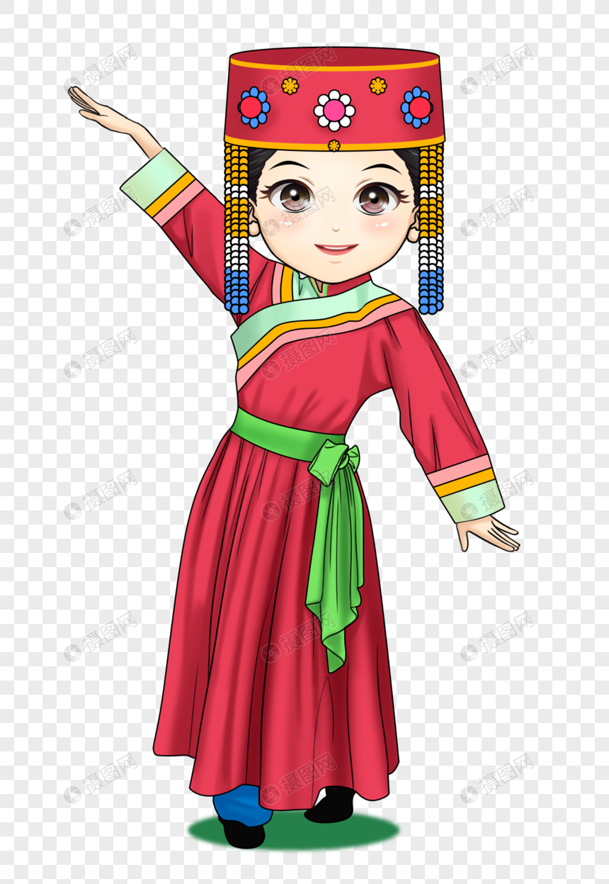 免抠元素 手绘/卡通元素 鄂伦春族.png