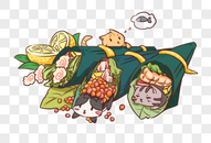 猫咪手卷寿司图片