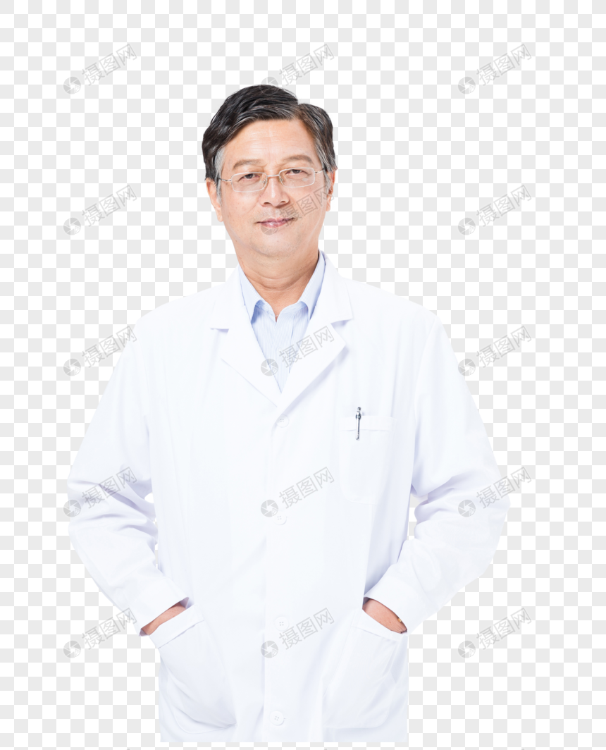 老年医生穿白大褂形象元素素材下载-正版素材400527781-摄图网