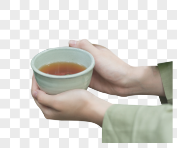 手捧茶杯图片