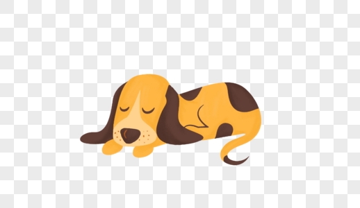 手绘小狗睡觉的动物高清图片