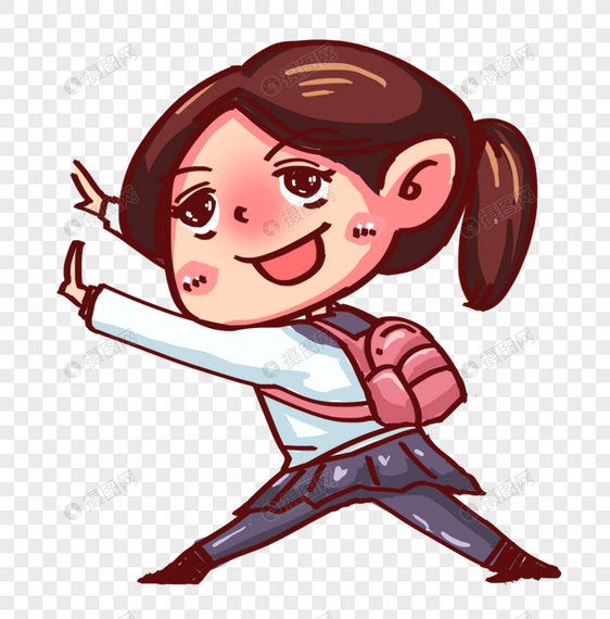背书包的小女孩