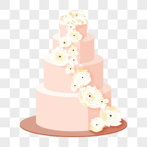 粉色浪漫婚礼蛋糕高清图片