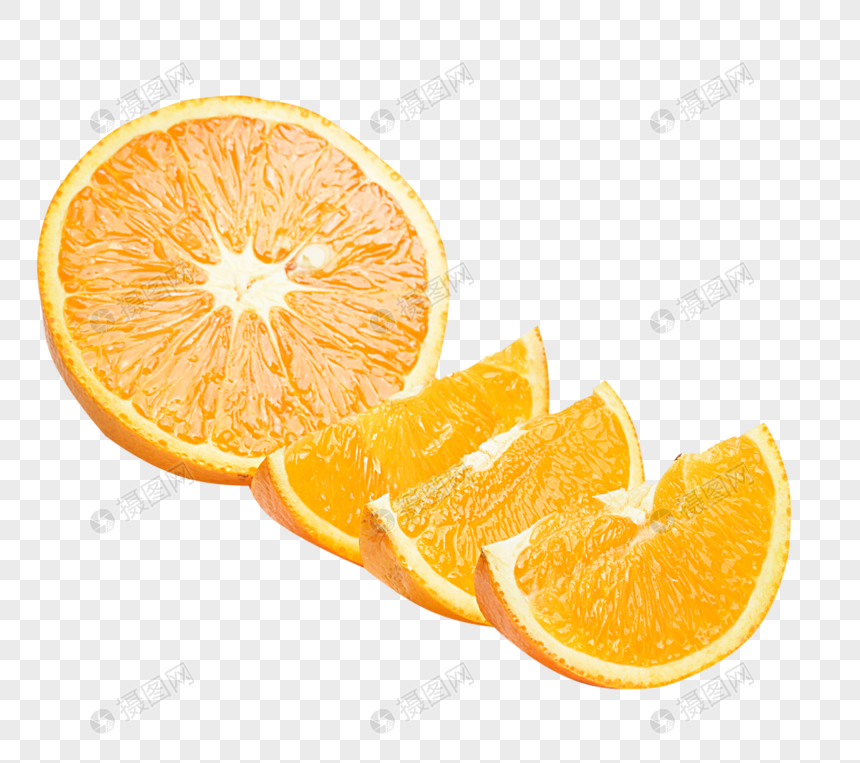 切开的橘子图片