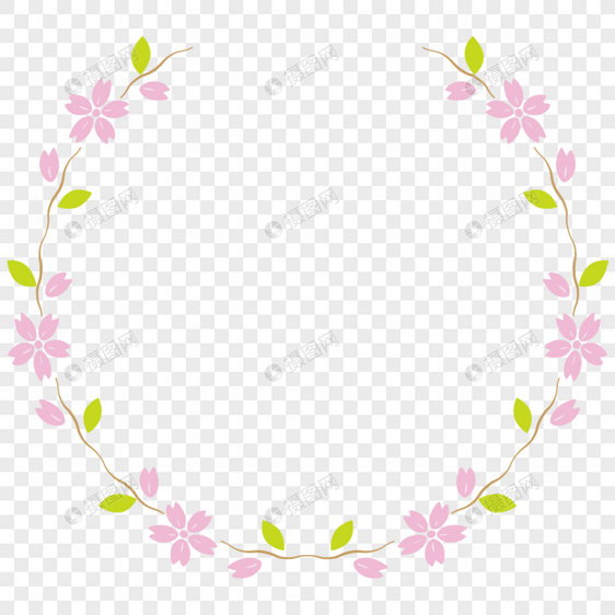 粉色美丽花藤框架图片