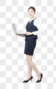用电脑办公的商务女性高清图片