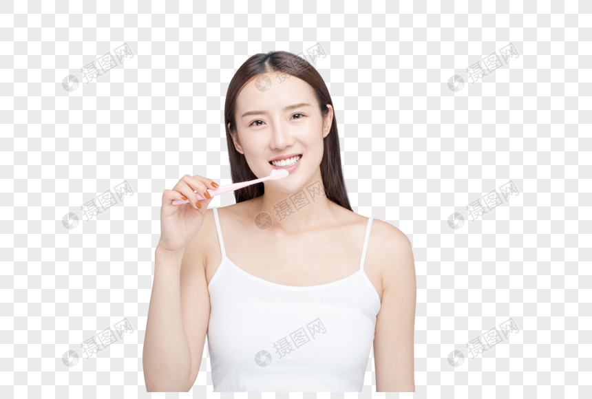 女性刷牙图片