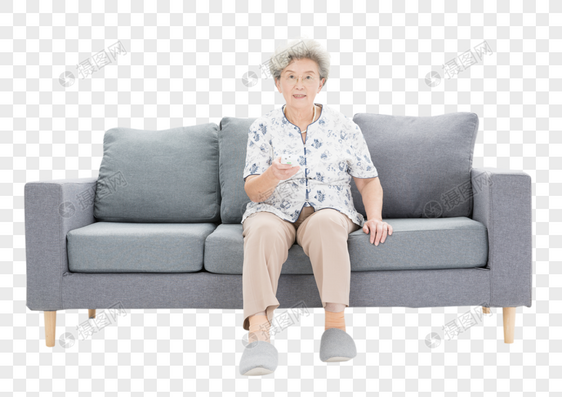 老年奶奶看电视图片