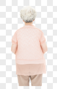 老年奶奶背影高清图片