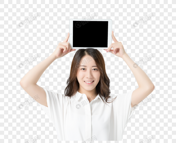 商务女性平板电脑展示图片