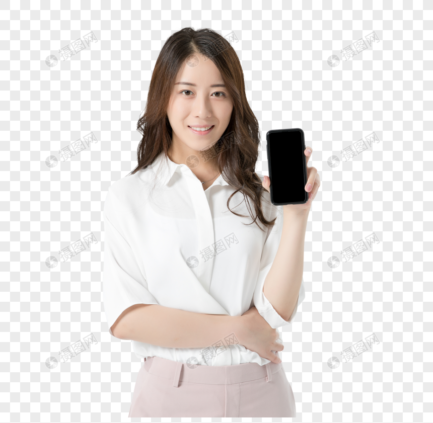 商务女性手机展示