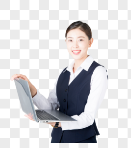 用电脑办公的商务女性图片