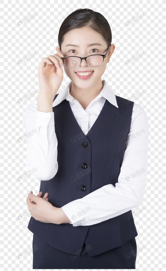 戴眼镜的商务女性
