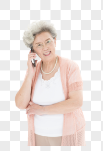打电话的老年人老年奶奶打电话素材