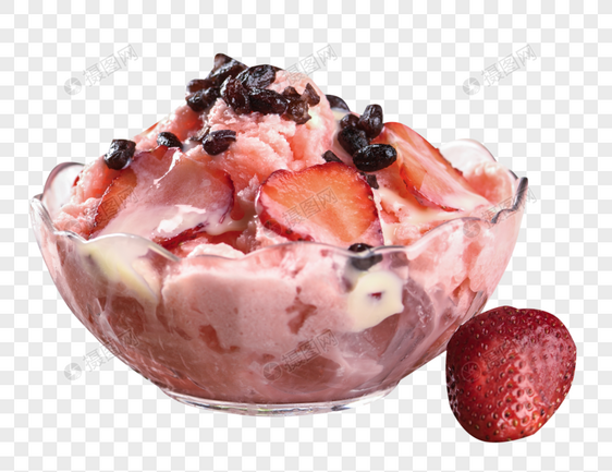 一碗清爽的水果冰沙图图片