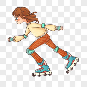 轮滑女孩滑旱冰的女孩高清图片