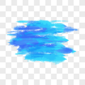 蓝色水彩涂鸦笔刷高清图片