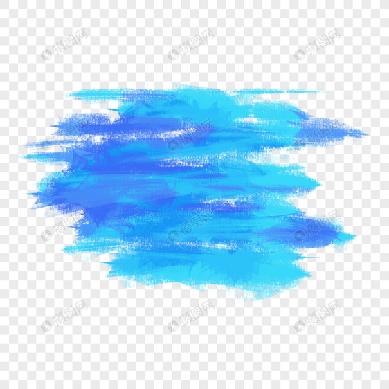 蓝色水彩涂鸦笔刷图片