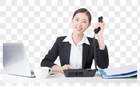 女性客服接电话图片