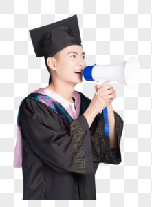 手持喇叭喊话的毕业学生图片