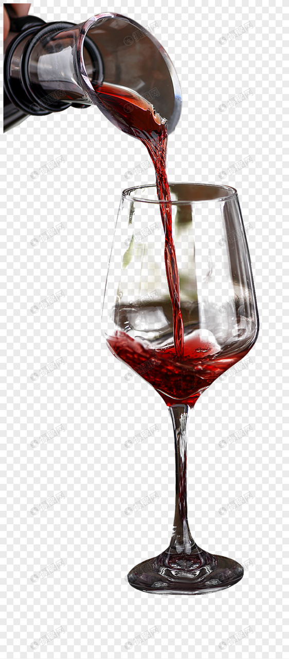 高脚杯倒红酒
