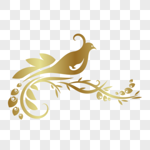 金色鸟装饰图片