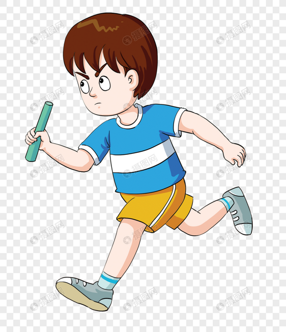 运动赛跑接力赛男孩