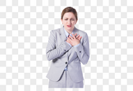 外国商务女性胸口痛图片