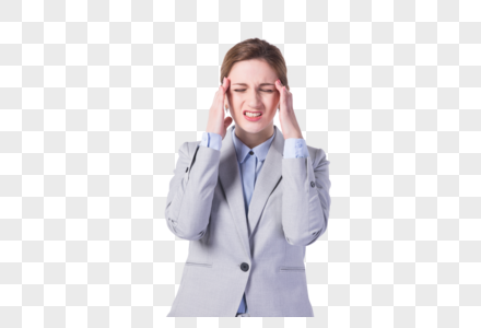 国外商务女性压力头痛图片