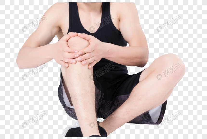 运动健身男性膝盖疼图片