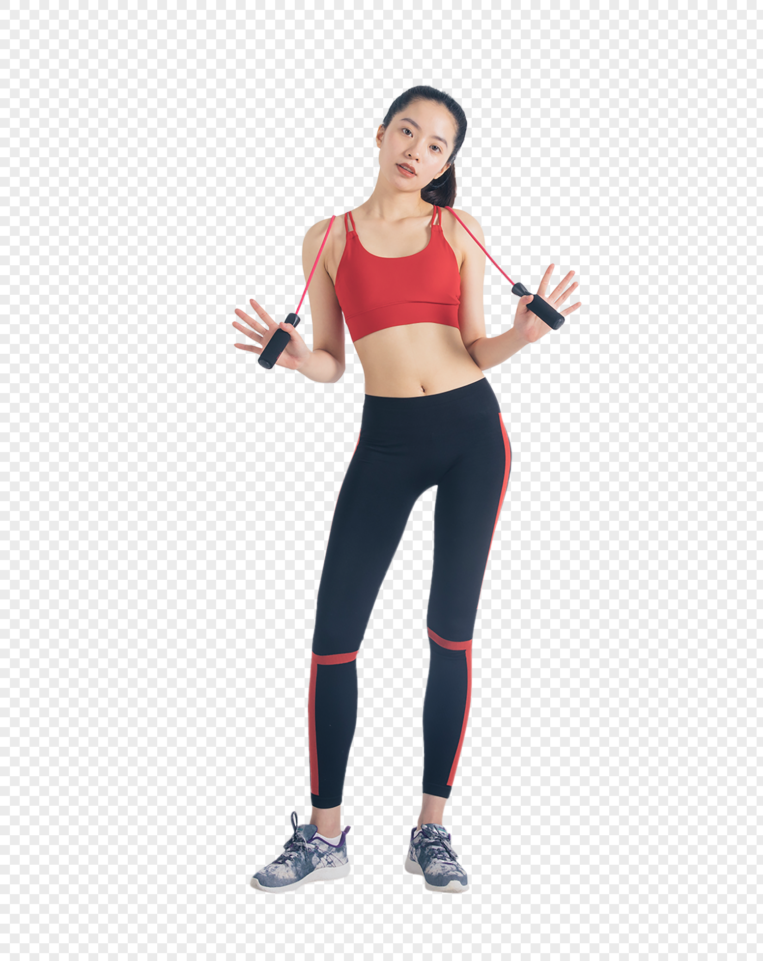跳绳运动的健身女性