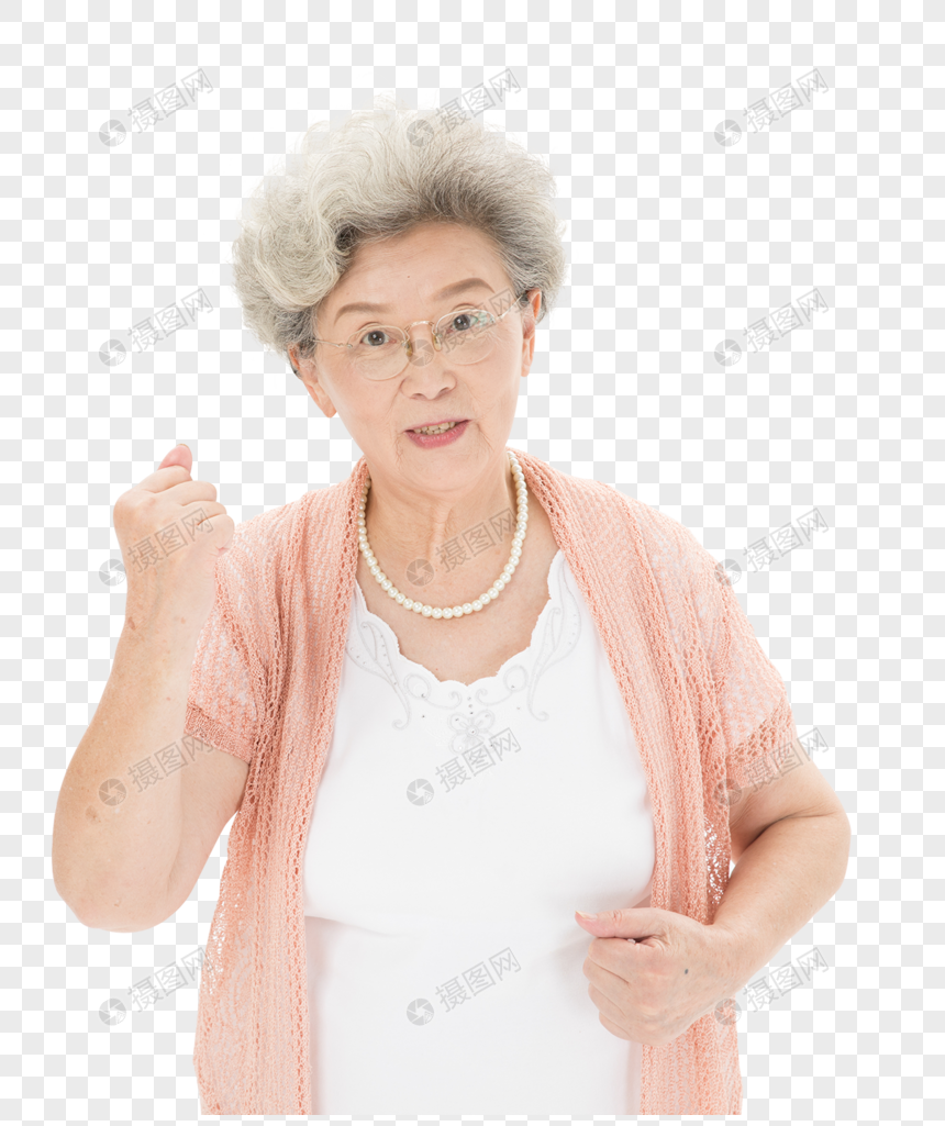 老年人奶奶加油形象图片