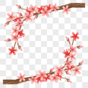 粉红日本樱花边框图片